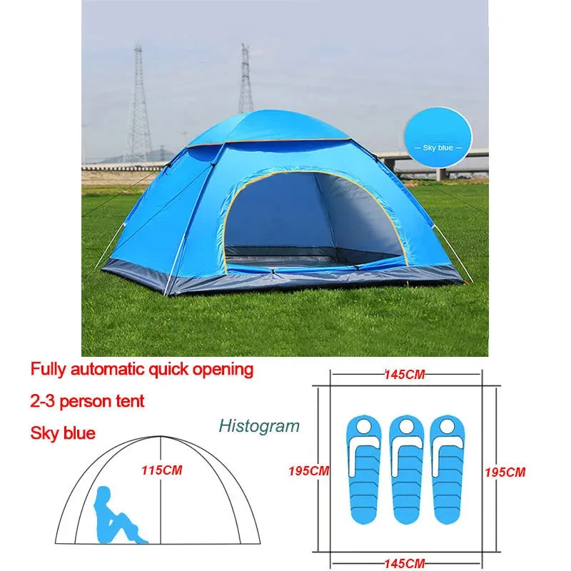 Outdoor Automatic Pop Up Camping Tent 1-4 Person Family Multiple Models Easy Open Hiking Travelling Tents