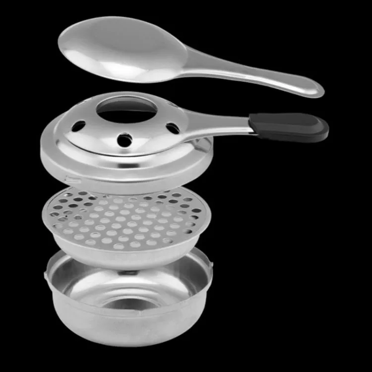 Outdoor Mini Stainless Steel Handle Alcohol Stove Camping Fuel Small Hot Pot Windproof Alcohol Stove, Size:9.5cm