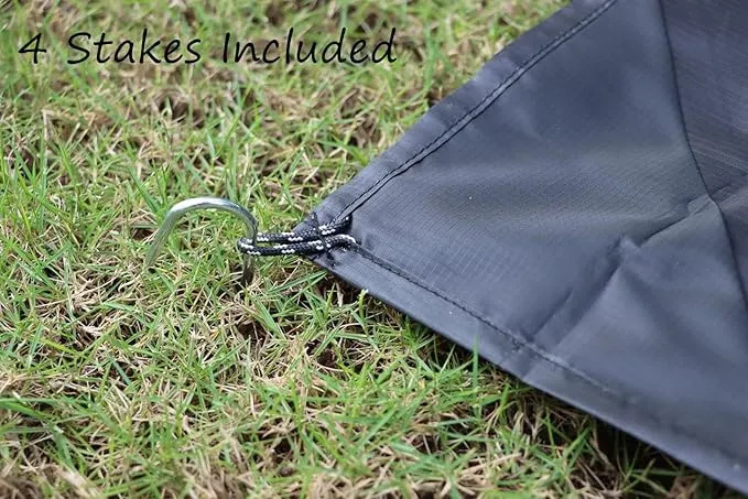 Outdoor Pocket Blanket, 55"x39" Packable Compact Lightweight Small Picnic Blanket, Water Resistant Fast Dry Ground Cover for Beach Concert Festival Camping Hiking, Stakes Included (Black)