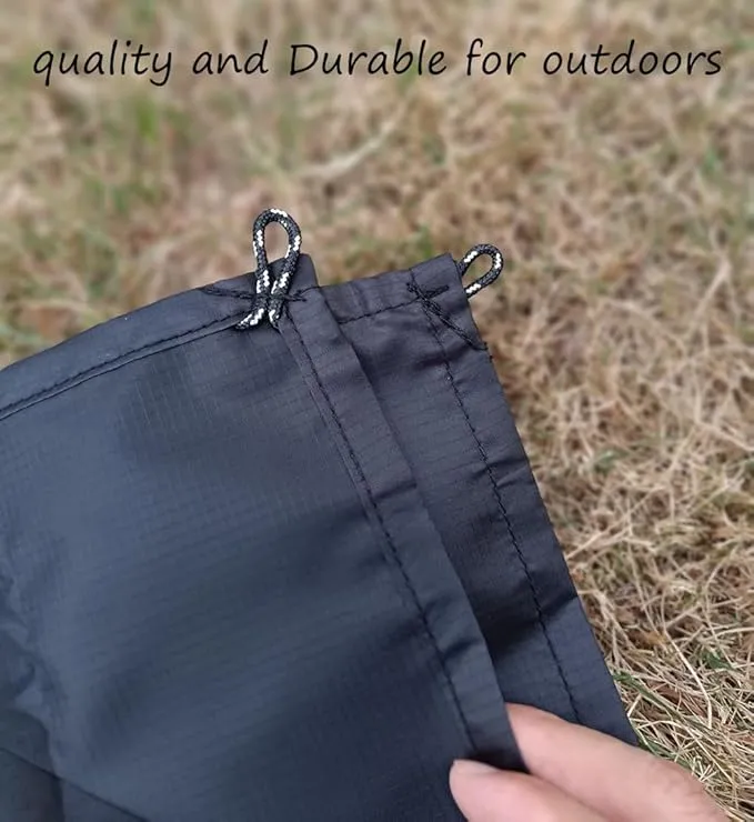 Outdoor Pocket Blanket, 55"x39" Packable Compact Lightweight Small Picnic Blanket, Water Resistant Fast Dry Ground Cover for Beach Concert Festival Camping Hiking, Stakes Included (Black)