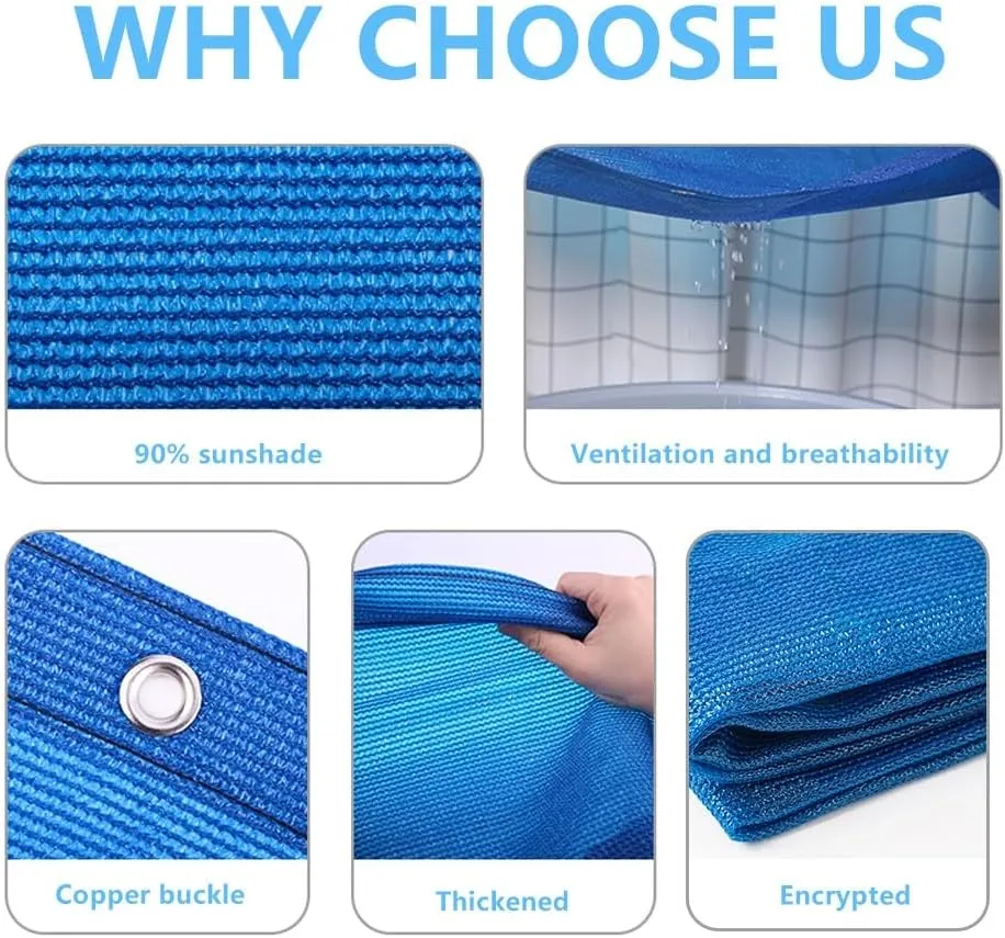 Outdoor Shade Neting Shade Cloth for Patio with Grommet, Shade Sails, Easy to Install, Multiple Sizes, HDPE Material Shade Mesh Tarp(6.0 * 8.0m/19.6 * 26.2ft)