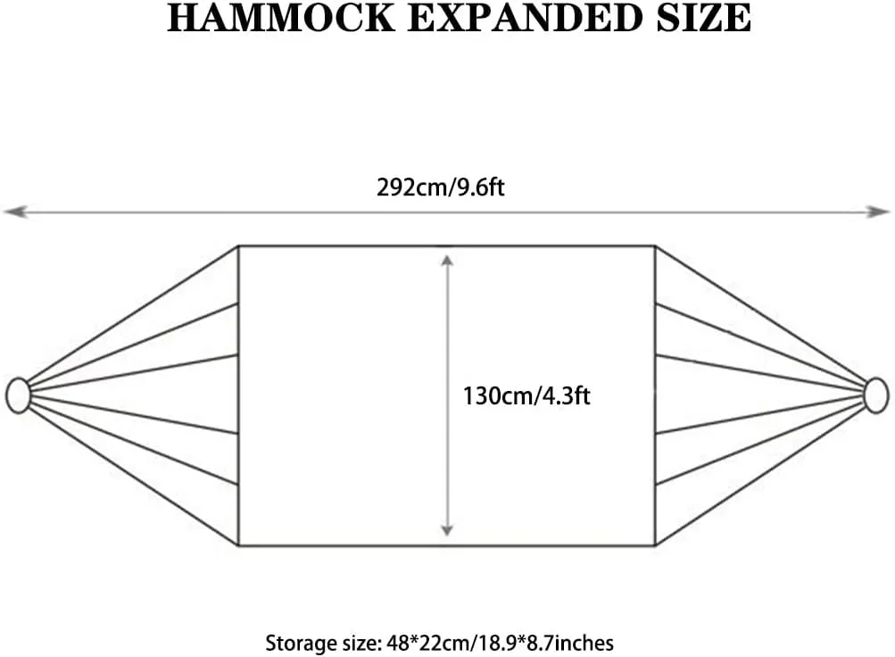 Outdoor Thickened Cotton Hammock, Garden Anti-Rollover Double Swing, Camping Equipment with Storage Bag, Load Bearing 150kg/330.7lbs(Blue)