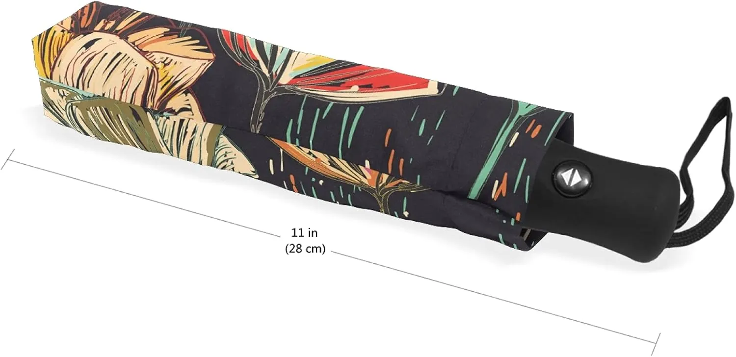 Oyihfvs Auto Open/Close Folding Umbrella, Strong Lightweight Travel Rain Umbrella, Portable Automatic Compact Sun Parasol with UV Protection