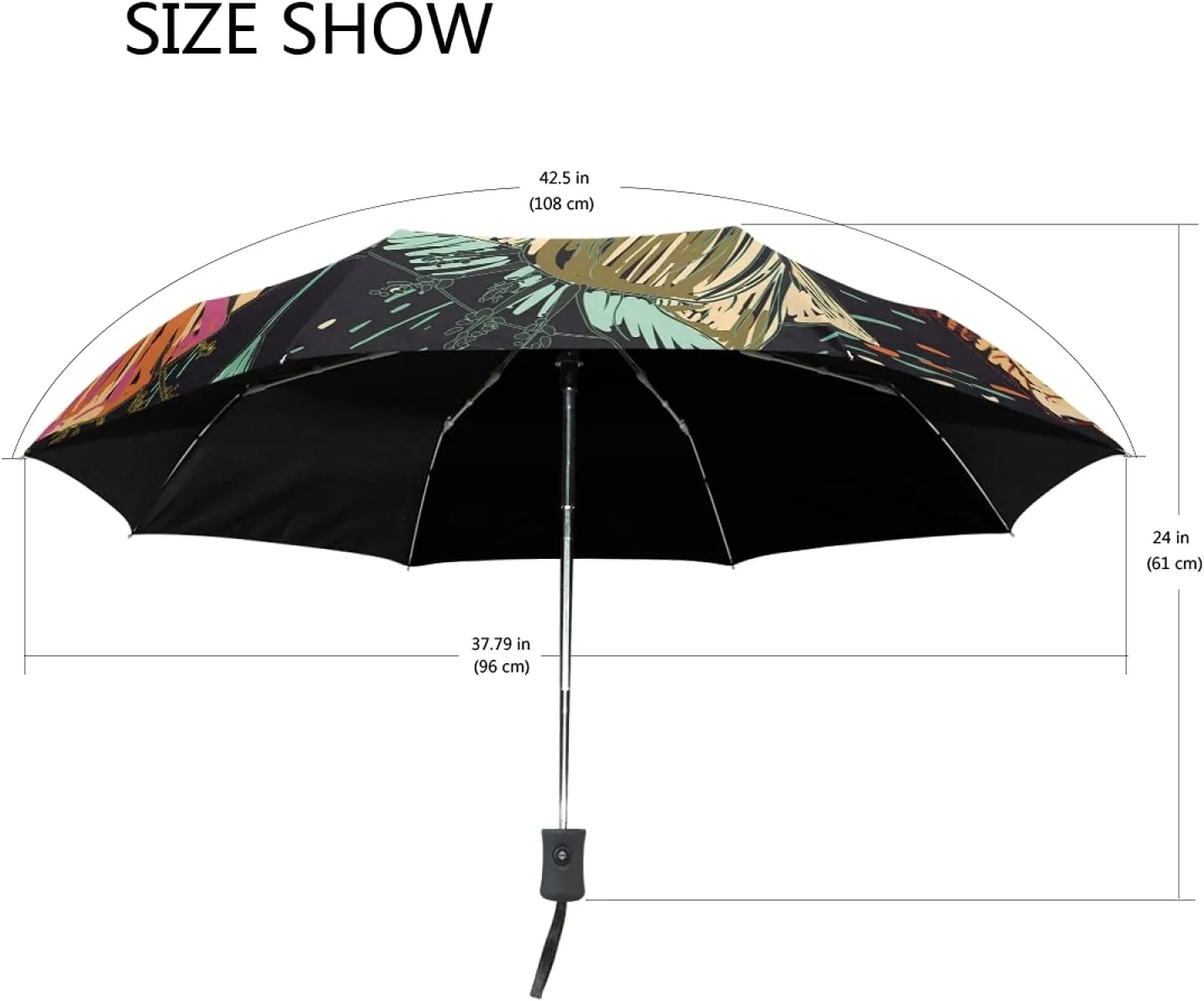 Oyihfvs Auto Open/Close Folding Umbrella, Strong Lightweight Travel Rain Umbrella, Portable Automatic Compact Sun Parasol with UV Protection