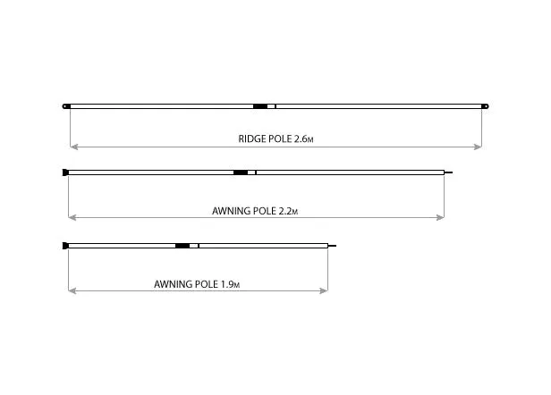 Oztent Telescopic Ridge Pole (2.6m)