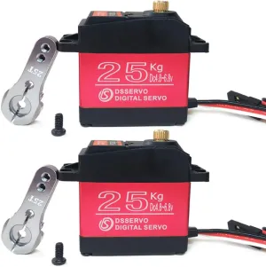 Pack of 2 Digital Servo 25KG Full Metal Gear High Torque Waterproof for RC Car Crawler Robot