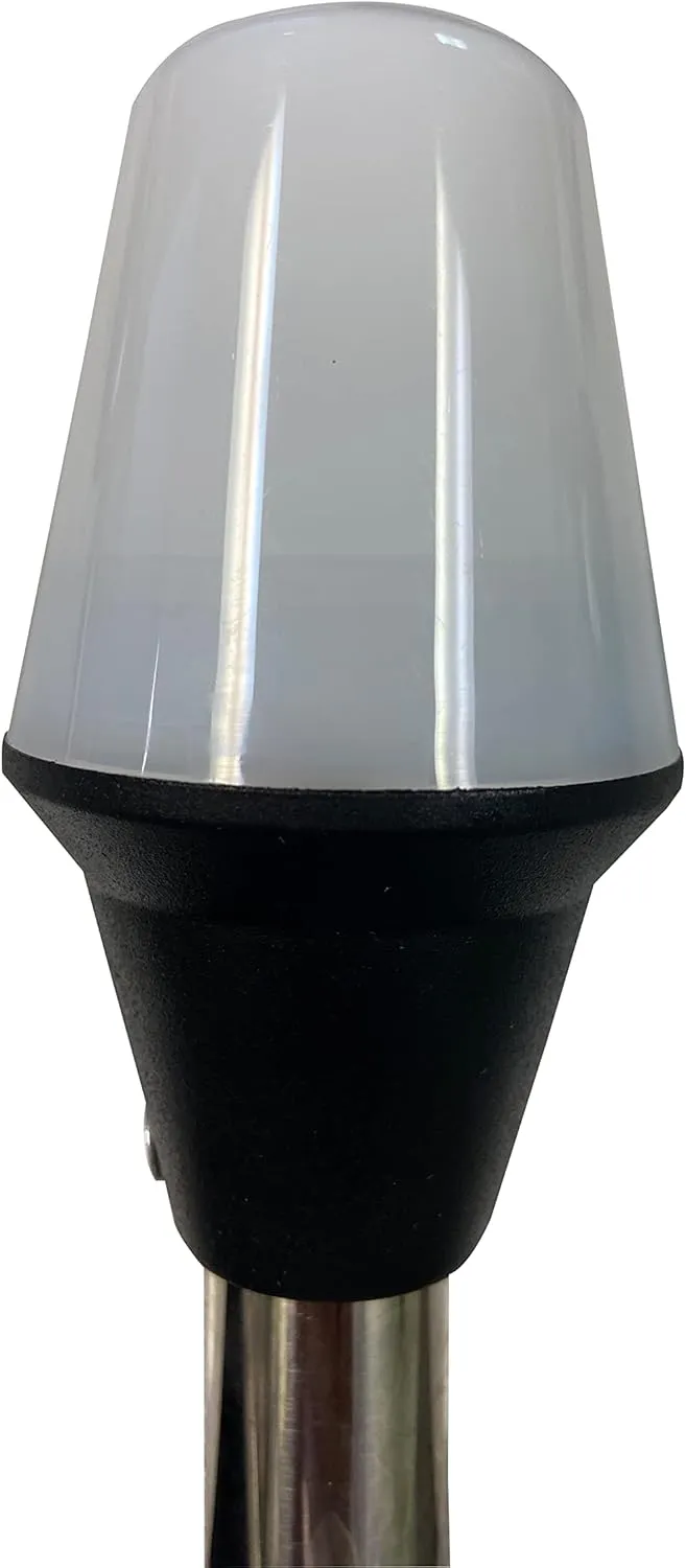 Pactrade Marine All-Round Boat Navigation Lights - 16-Inch Incandescent White Stern Light (Surface Mount, Fold-Down Base) - Boat Accessories for Pontoon, Yacht, Kayak