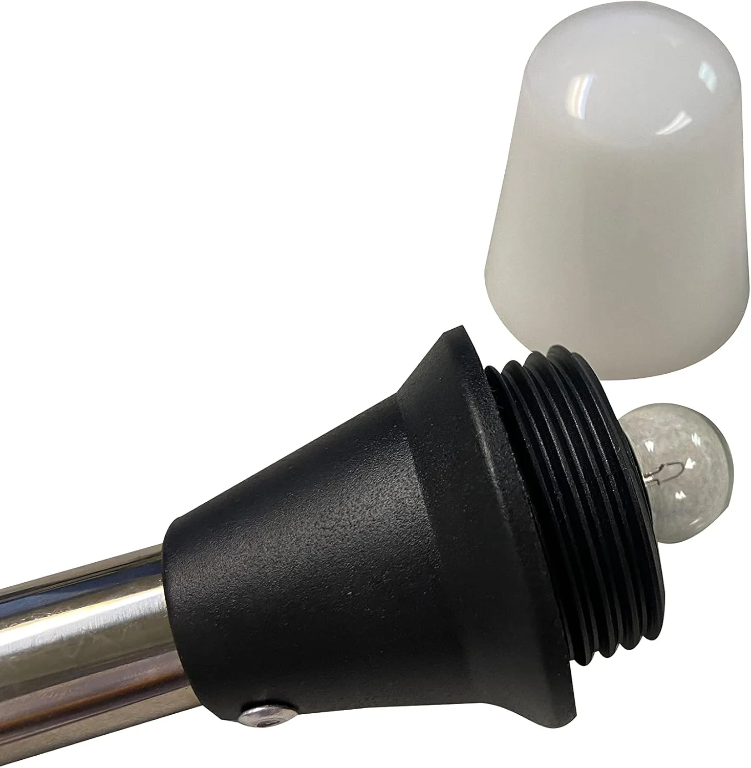 Pactrade Marine All-Round Boat Navigation Lights - 16-Inch Incandescent White Stern Light (Surface Mount, Fold-Down Base) - Boat Accessories for Pontoon, Yacht, Kayak