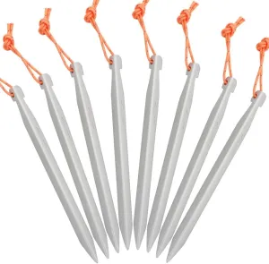 Pegs A7075 Super Duralumin Stake Tent / Tarp Set, 6.3 inches (16 cm), Lightweight, High Strength, Set of 8, Reflective Material, V-Shaped Section, Camping Gear