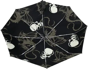 Poeticcity Auto Open/Close Folding Umbrella, Strong Inner Print Travel Rain Umbrella, Portable Automatic Compact Anti-UV Sun Parasol
