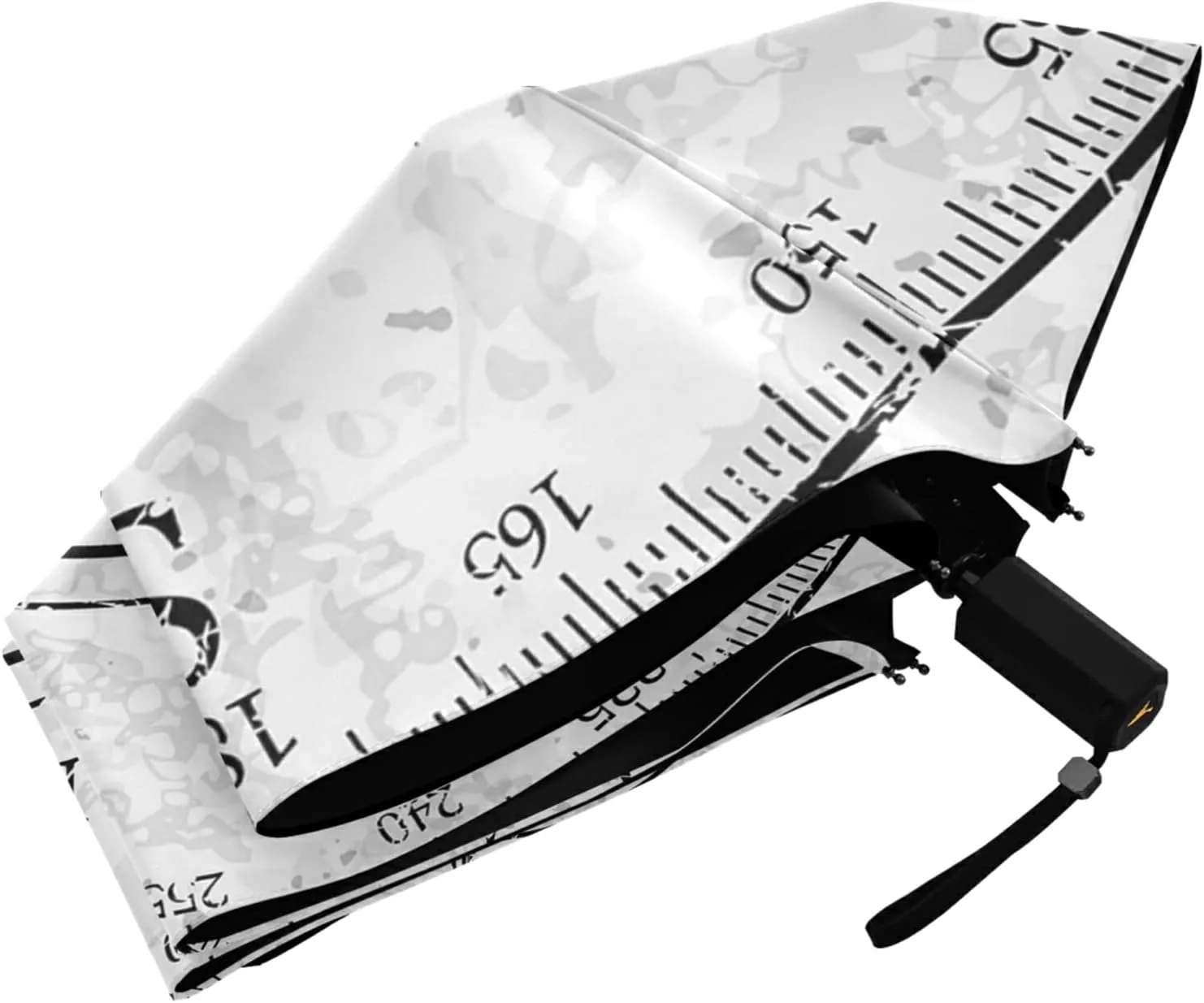 Poeticcity Folding Umbrella, Anti-UV 3 Folds Lightweight Parasol, Compact Windproof Strong Umbrellas for Car Travel Sun & Rain
