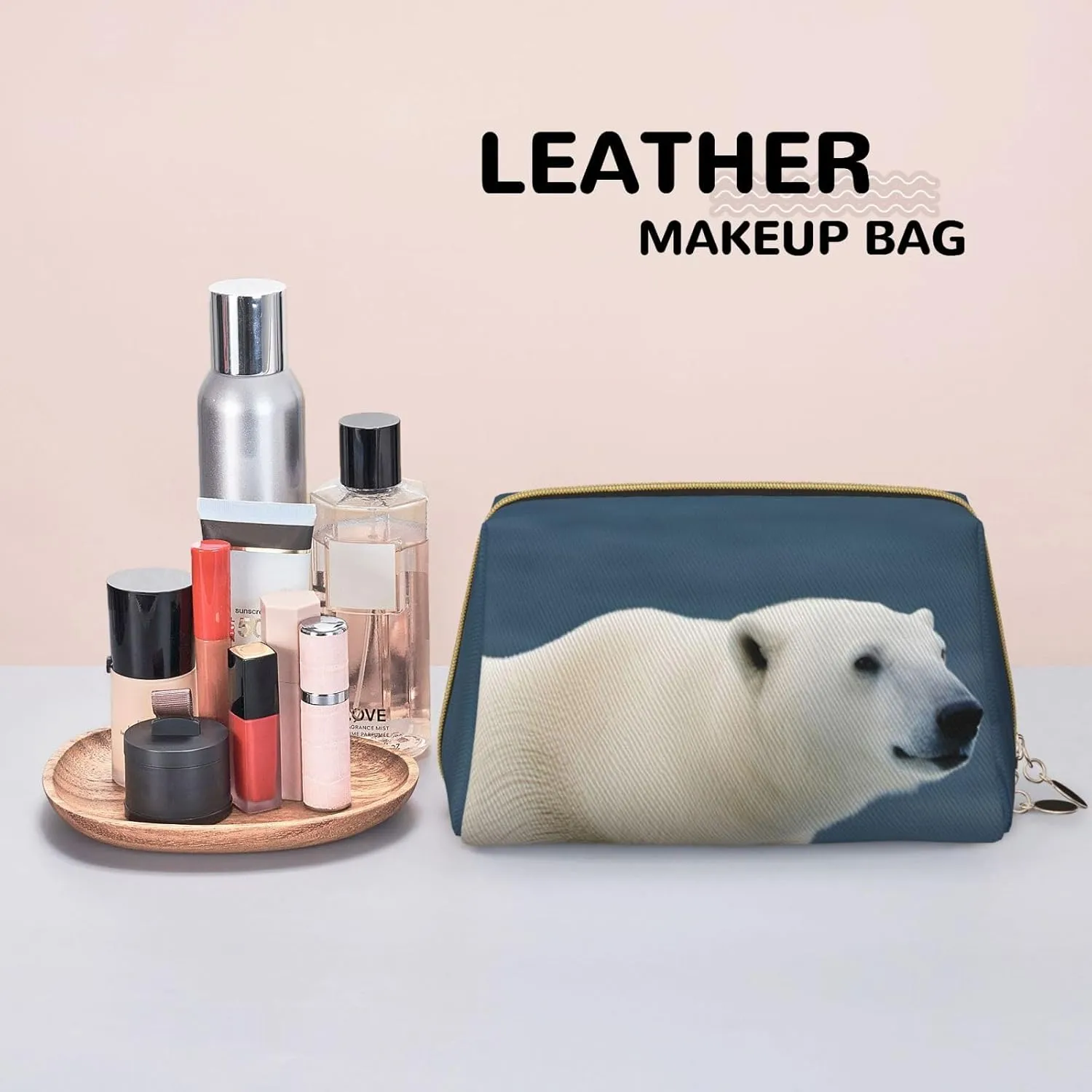 Polar Bear Toiletry Pouch, Travel-Friendly Makeup Organizer For Makeup Brushes, Lipsticks