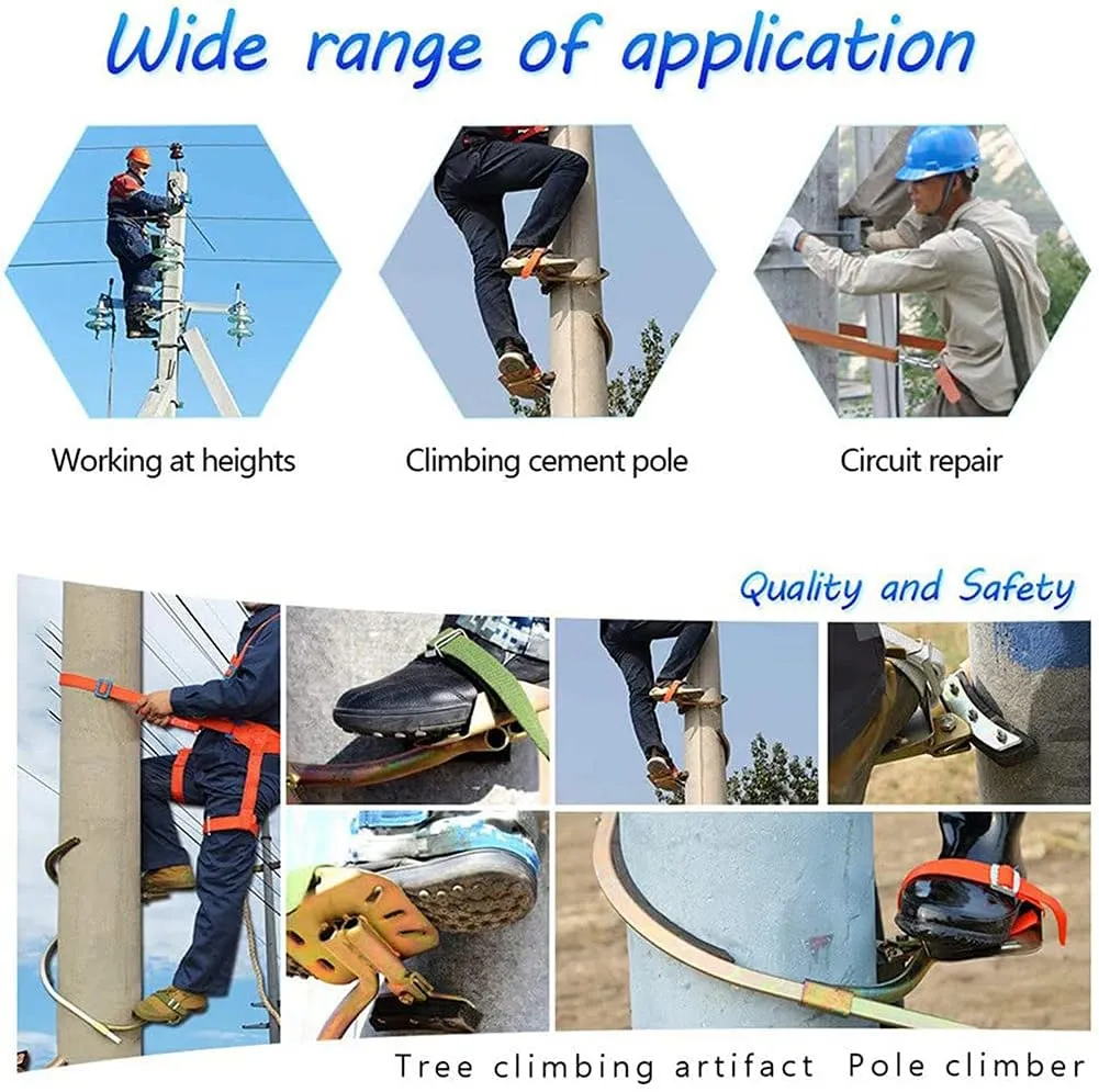 Pole Climbing Spikes,Climbing Spikes,Simple to Use Climbing Tool with Seat Belt for Hunting Observation,Picking Fruit,Coconut,Simple to Use,model600