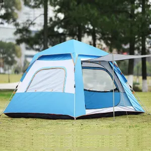 Pop Up Tent for 4-5 Person, Automatic Instant Tent for Family, Dome Tent with Mesh Windows-Ventilation,Camping Tent for Festival Party,Quick to Set Up (Color : Blue)