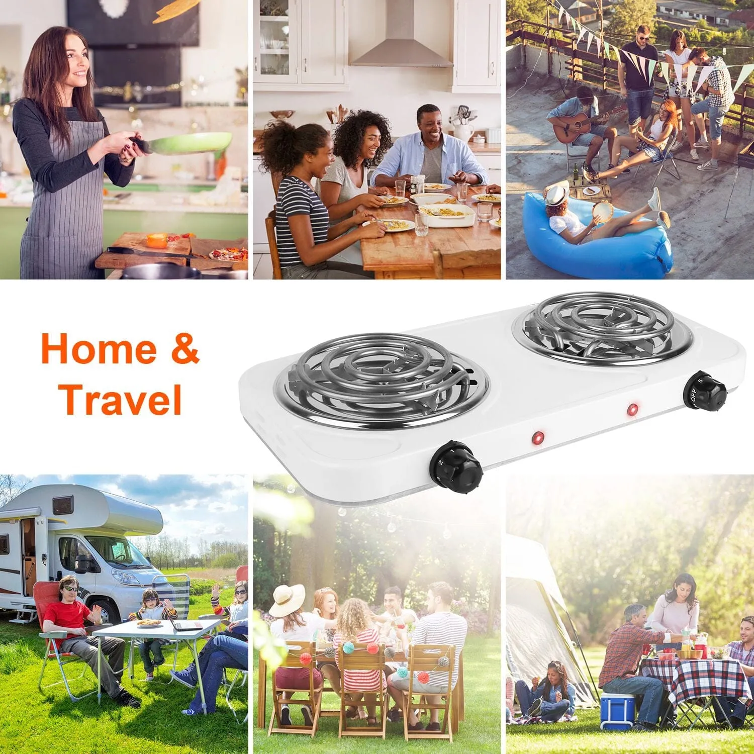 Portable Coil Heating Hot Plate Stove Countertop