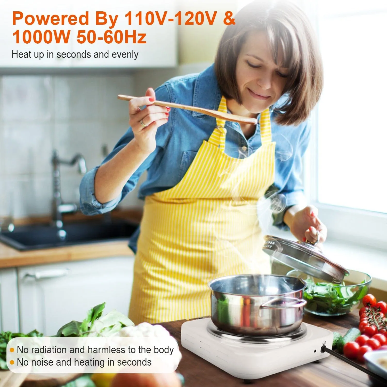 Portable Coil Heating Hot Plate Stove Countertop