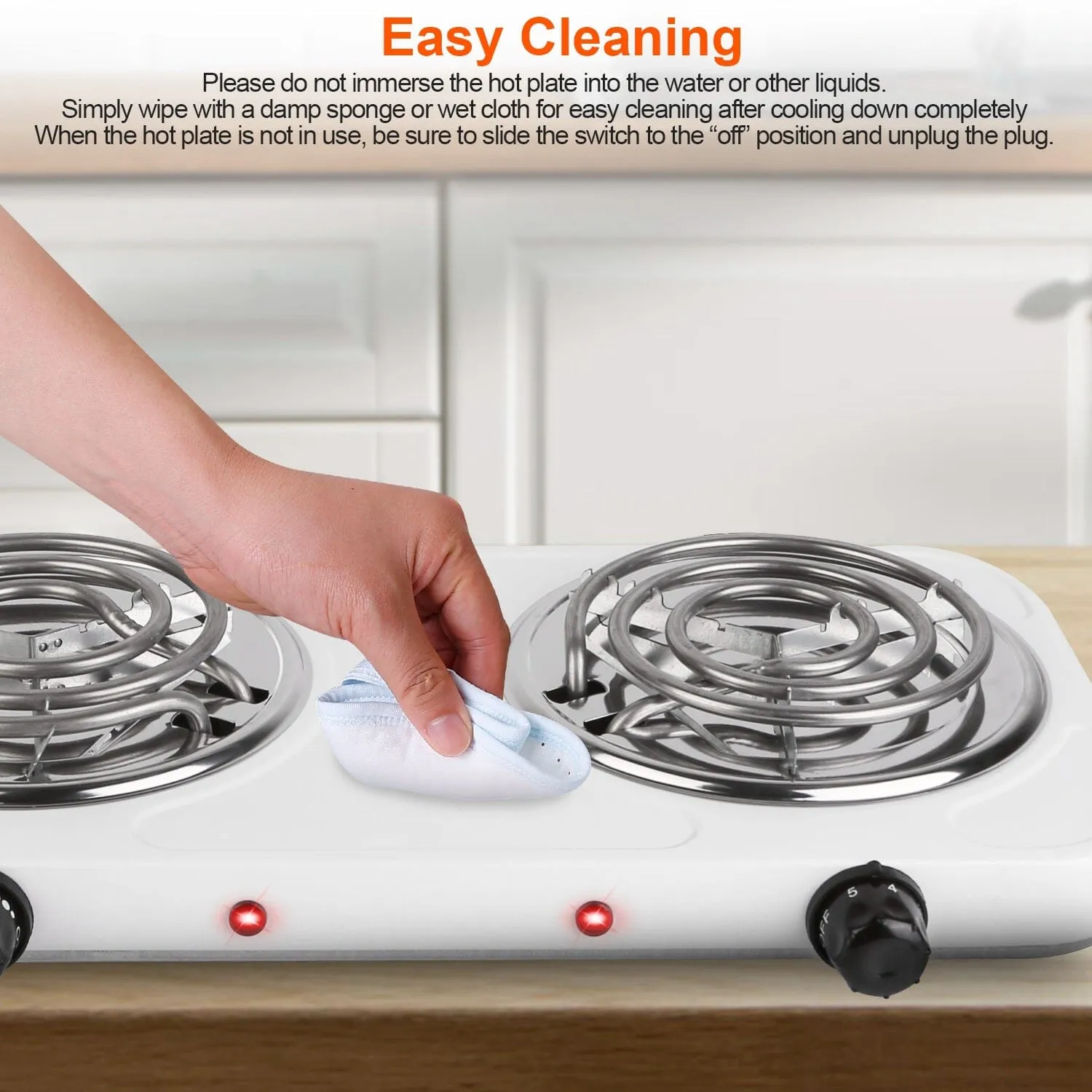 Portable Coil Heating Hot Plate Stove Countertop