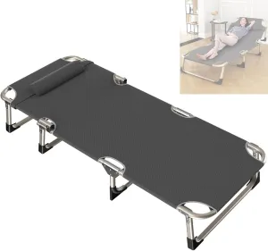 Portable Folding Adult Bed,Camping Cot Outdoor Portable Folding Sleeping Cots, 75cm Width Foldable Guest Bed with Adjustable 4 Position Comfortable Heavy Duty Camp Cot for Adults Outdoor in