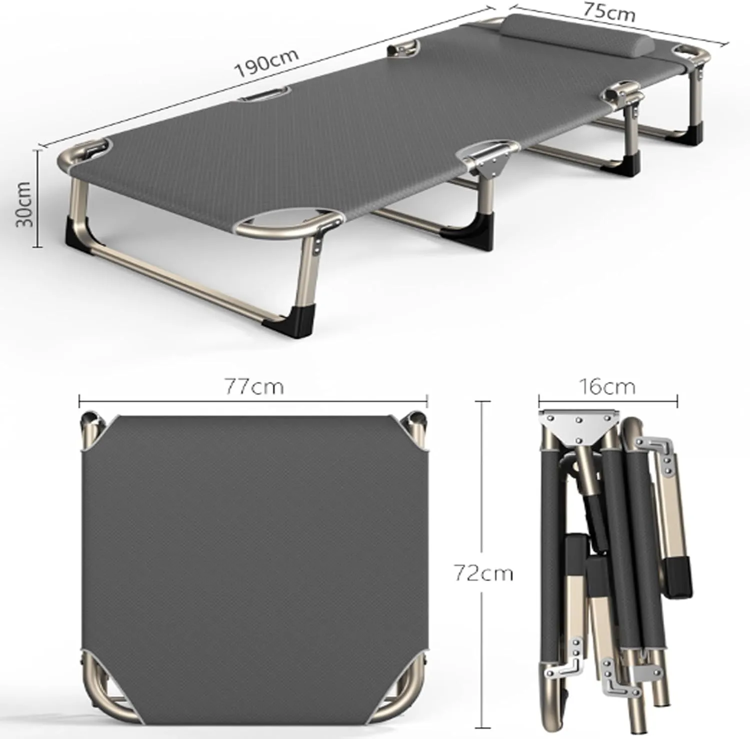 Portable Folding Adult Bed,Camping Cot Outdoor Portable Folding Sleeping Cots, 75cm Width Foldable Guest Bed with Adjustable 4 Position Comfortable Heavy Duty Camp Cot for Adults Outdoor in
