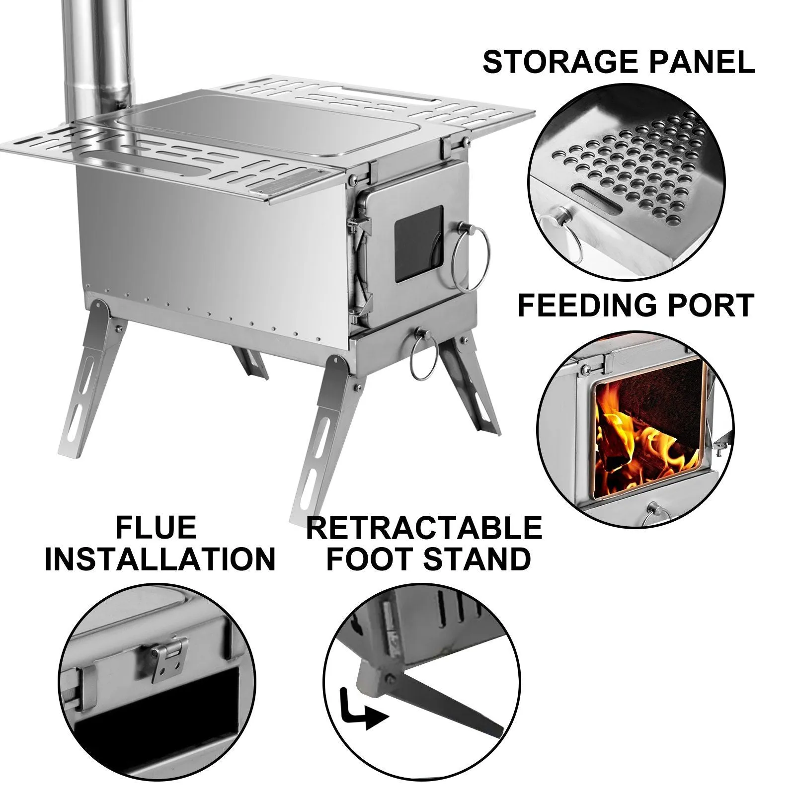 Portable Stainless Steel Wood Burning Stove