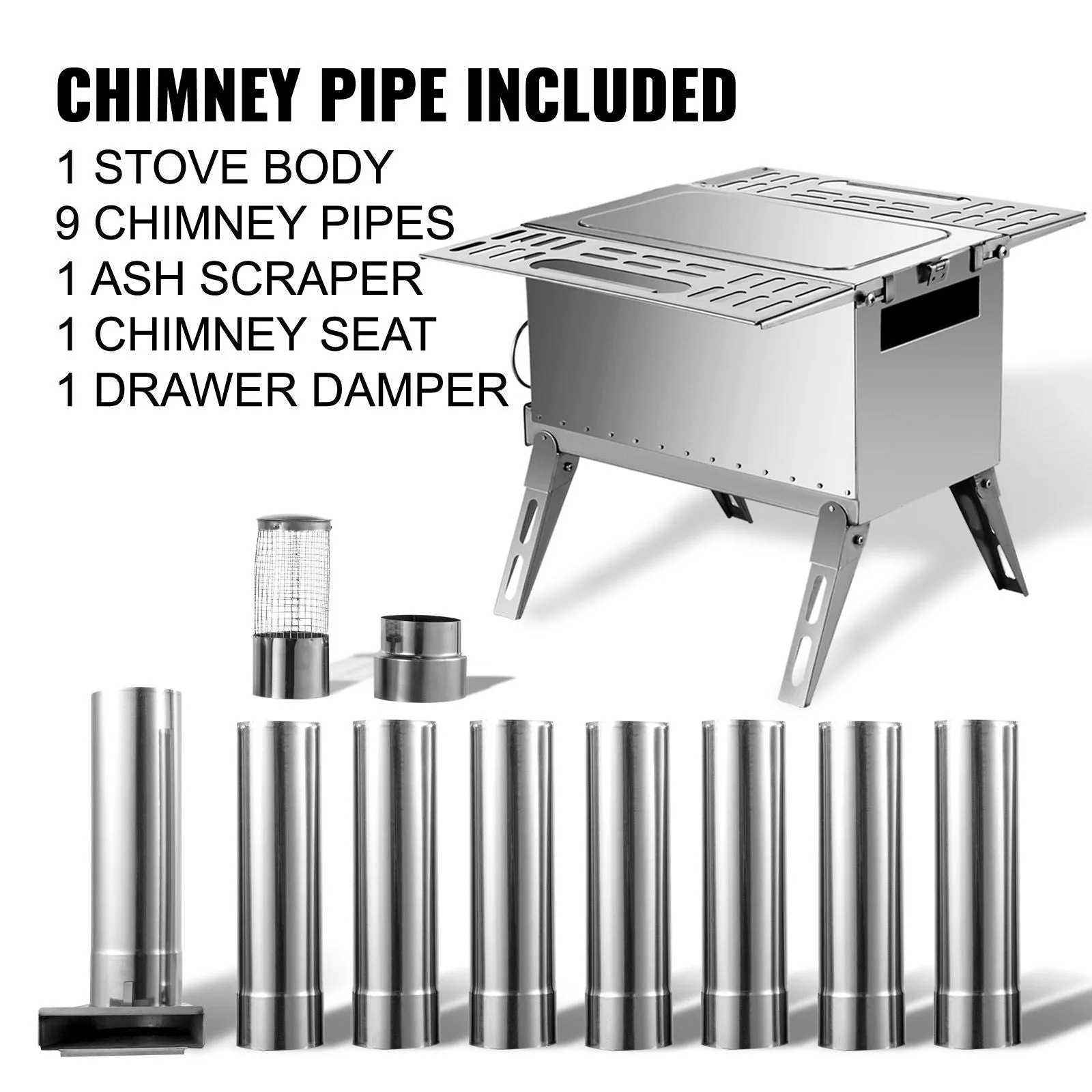 Portable Stainless Steel Wood Burning Stove