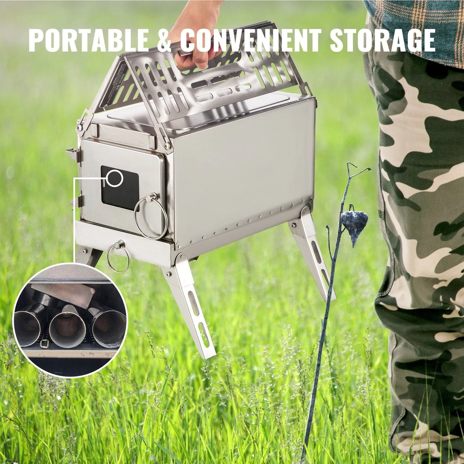 Portable Stainless Steel Wood Burning Stove