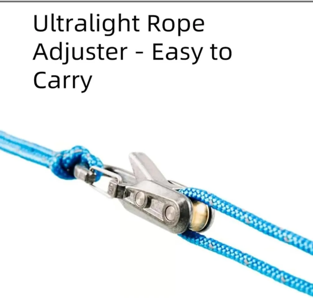 Praisety Rope Adjuster, No More Knots The Ultimate Outdoor Rope Adjuster, Ropeadjuster Tensioner Praisety, Ropes Control Outdoor Ropes Tension Adjusters, for Outdoors (2pcs, 1)
