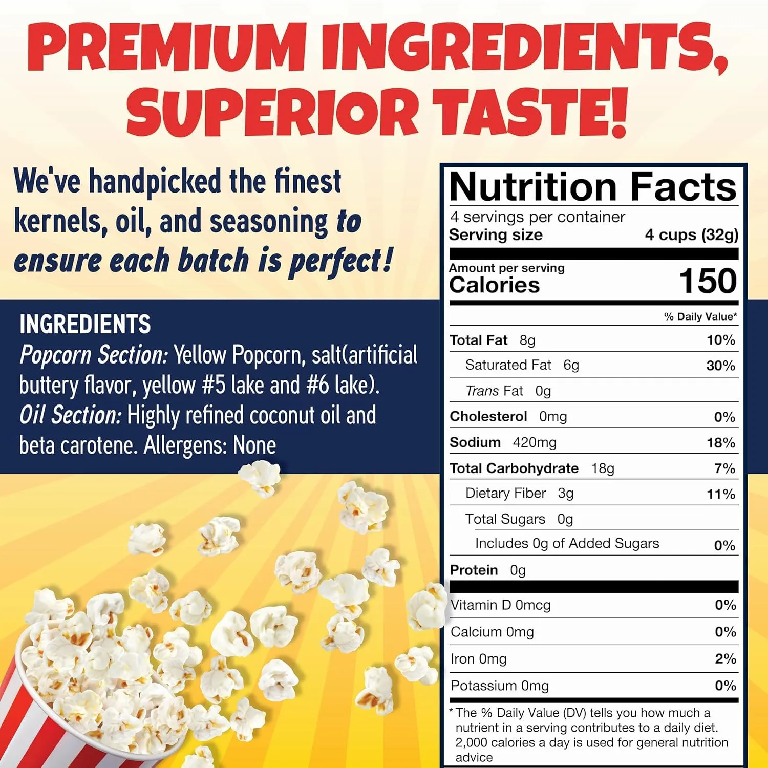 Premium America Popcorn Kit, 24 Packs for a 4 oz Popper, Movie Theater Popcorn Kernels, Oil & Seasoning Pack, Bulk All in One, Popcorn Gifts