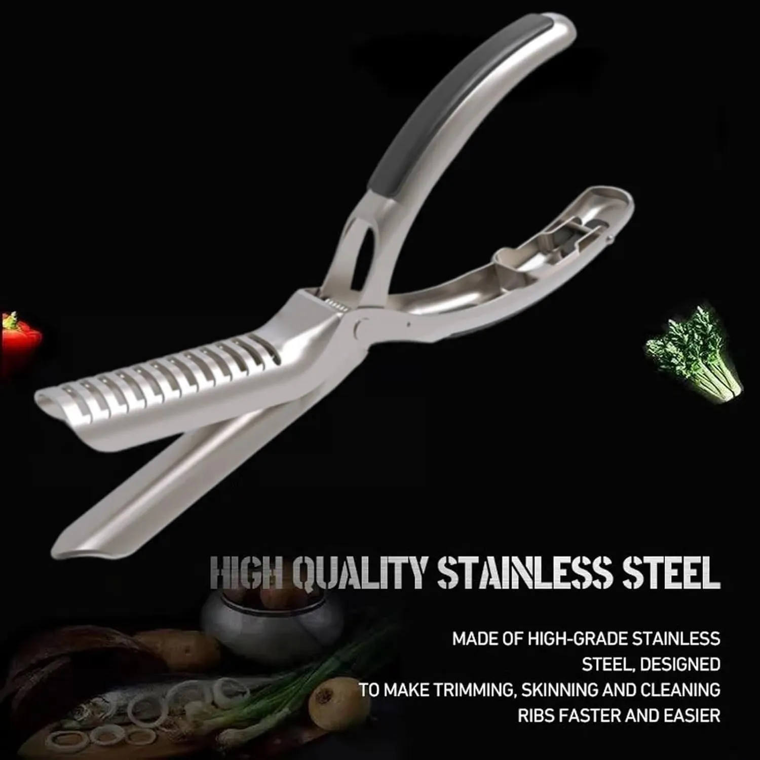 Professional Rib Membrane Remover Stainless Steel Tool Kit - Stainless Steel BBQ Accessories for Rib Prep，Arc Clamp & Non-Slip Grip，Easy Membrane Removal，Dishwasher Safe (3 PCS)