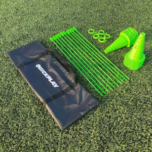 QUICKPLAY PRO Speed   Agility Set, Multi-Sport Training Agility Poles | Cones | Speed Hurdles | Soccer Tennis | Crowd Barrier