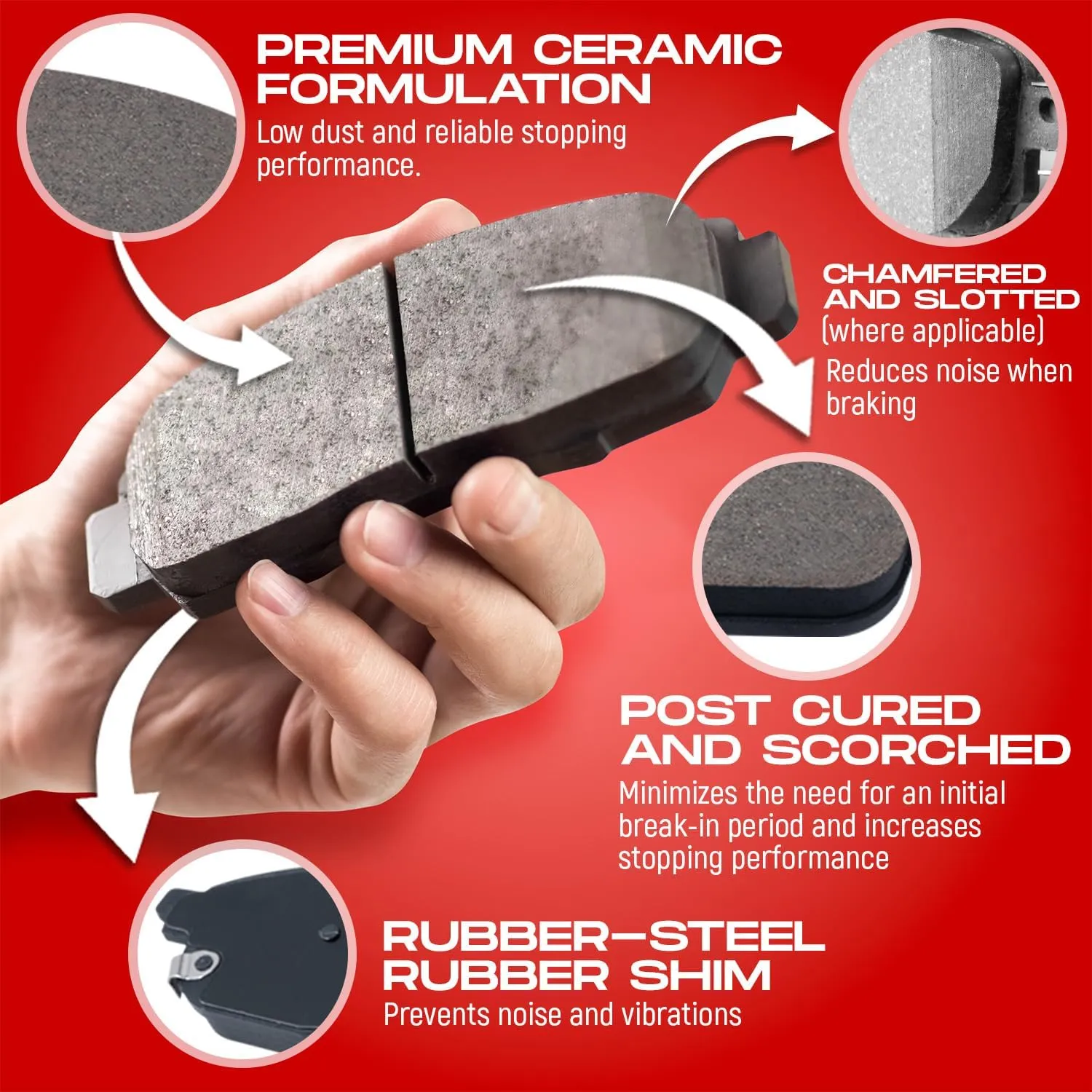 R1 Concepts Front and Rear Brakes and Rotors| Hardware Included| Front and Rear Ceramic Brake Pads and Rotors Kit| Fits 2017-2019 Nissan Qashqai; 2014-2022 Nissan Rogue