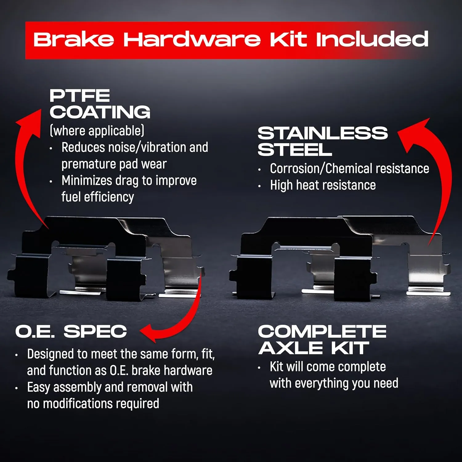 R1 Concepts Front and Rear Brakes and Rotors| Hardware Included| Front and Rear Ceramic Brake Pads and Rotors Kit| Fits 2017-2019 Nissan Qashqai; 2014-2022 Nissan Rogue