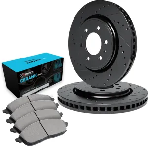 R1 Concepts Front Brakes and Rotors| Automotive Replacement Brake Kits| Front Ceramic Brake Pads and Rotors Kit| Fits 2011-2013 INFINITI QX56; 2014-2022 INFINITI QX80; 2017-2022 Nissan Armada