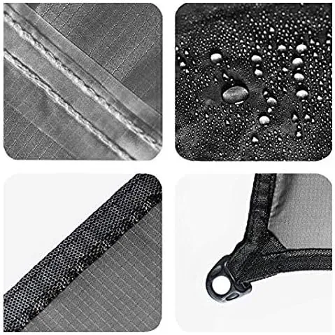 Rain Fly Tarp | Waterproof Tent Camping Shelter Canopy | Lightweight Easy Setup for Hammock, Backpacking or Camp Gear | Premium Quality 12 x 9 ft | Gray