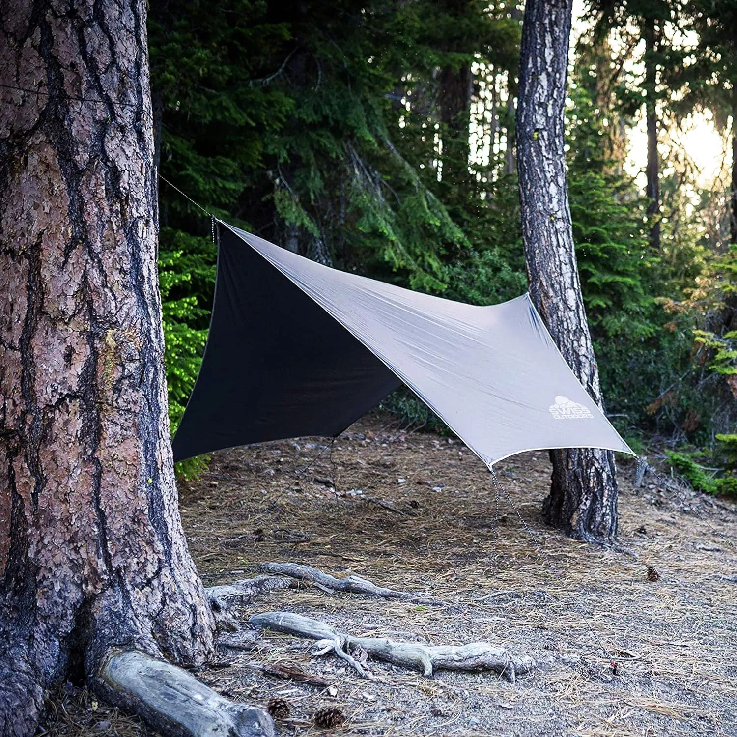 Rain Fly Tarp | Waterproof Tent Camping Shelter Canopy | Lightweight Easy Setup for Hammock, Backpacking or Camp Gear | Premium Quality 12 x 9 ft | Gray
