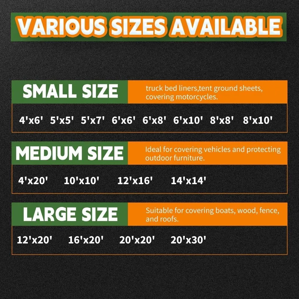 RAINDEWAY 6x8 Feet (2 Pack) Super Heavy Duty Poly Tarp - 18 Mil, UV Resistant, Weatherproof, Multipurpose Waterproof Tarp with Grommets and Reinforced Edges, Brown/Gray