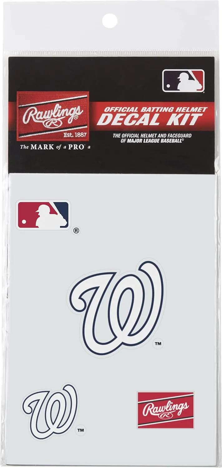 Rawlings MLB Authentic Baseball Helmet Decal Kit, (All Team Options)
