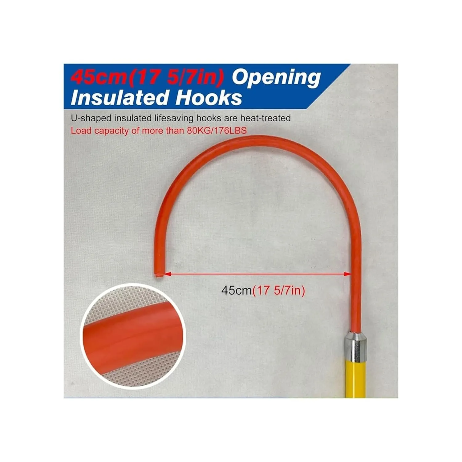 Rescue Hook, 3.3ft 6 Foot 9.8ft 13ft Electrical Safety Insulation Retractable Pull Rod/Pole for Firefighting Electrician, High-Voltage Anti Electric Shock Tool(300cm/9.8 ft - 3 Sections)