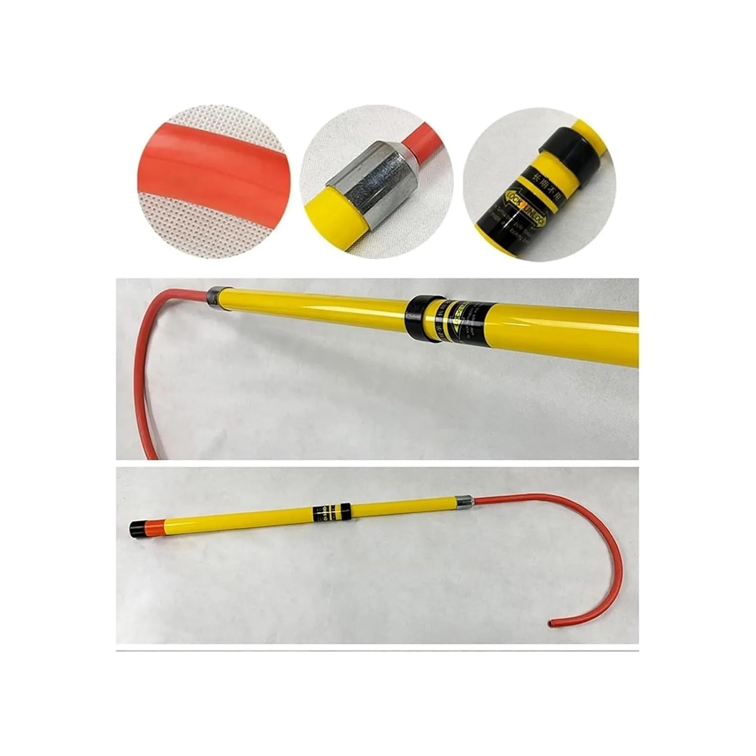 Rescue Hook, 3.3ft 6 Foot 9.8ft 13ft Electrical Safety Insulation Retractable Pull Rod/Pole for Firefighting Electrician, High-Voltage Anti Electric Shock Tool(300cm/9.8 ft - 3 Sections)