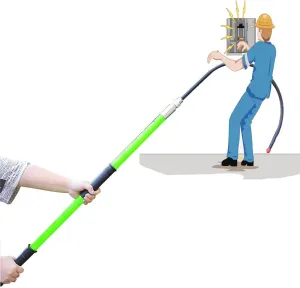 Rescue Hook, Fire Electrician Specialized Equipment for Electric Shock Rescue, Anti Electric Insulated Pole with Anti Slip Handle,Green,2m/6.6ft