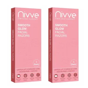 Reusable Face Razor for Women Facial Hair- 6 Razors | Instant & Painless Hair Removal | For Eyebrows, Upper Lip, Forehead, Peach Fuzz, Chin and Sideburns (Pack of 2)