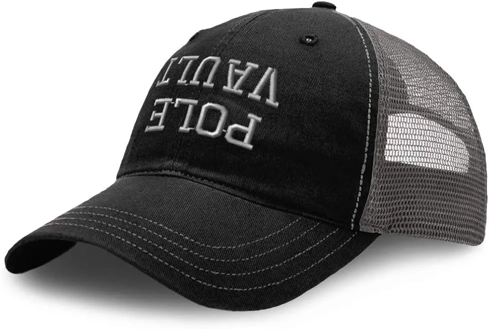 Richardson Trucker Mesh Hat Upside Down Pole Vault A Embroidery Cotton Dad Hats for Men & Women Snapback Black Charcoal
