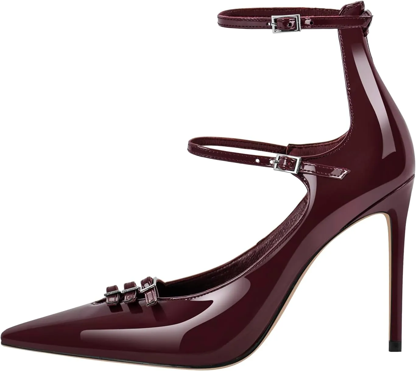richealnini Mary Jane Shoes for Women Sexy Pointed Toe Stiletto High Heels Pumps Wedding Dress