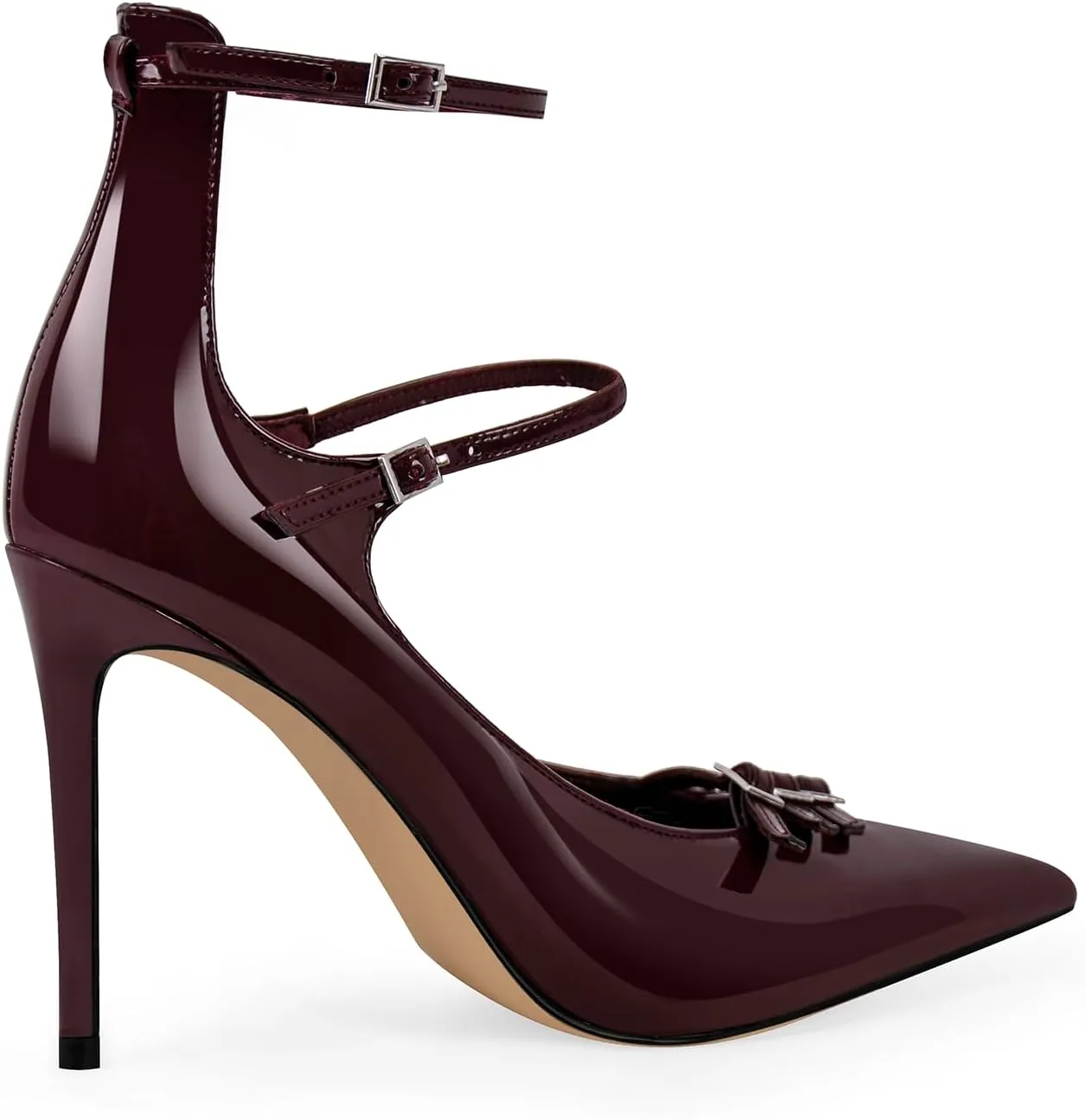 richealnini Mary Jane Shoes for Women Sexy Pointed Toe Stiletto High Heels Pumps Wedding Dress