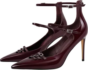 richealnini Mary Jane Shoes for Women Sexy Pointed Toe Stiletto High Heels Pumps Wedding Dress