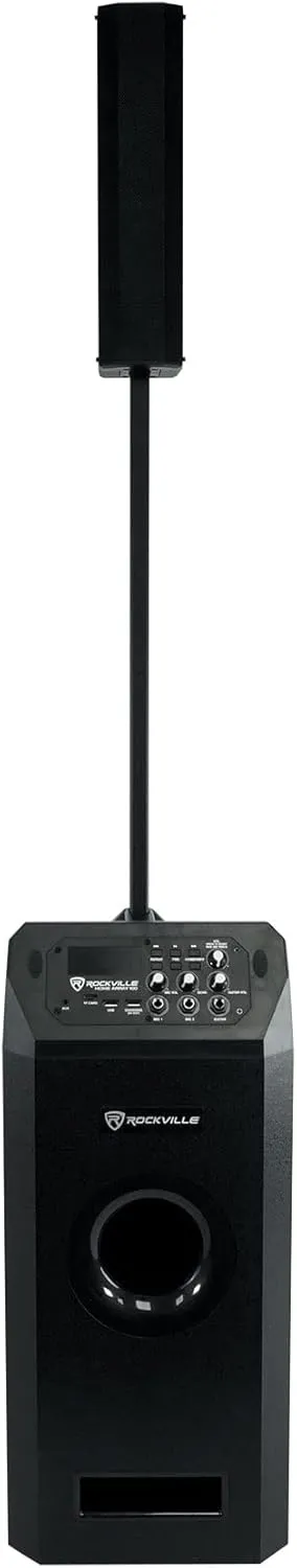 Rockville Home Array 100 1000W Powered Subwoofer & Array Speaker System with Bluetooth, USB/TF Playback, TWS Linking, 2 Mic Inputs - Perfect for Home Theater, Karaoke