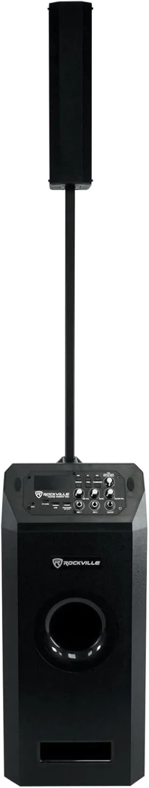 Rockville Home Array 100 1000W Powered Subwoofer & Array Speaker System with Bluetooth, USB/TF Playback, TWS Linking, 2 Mic Inputs - Perfect for Home Theater, Karaoke