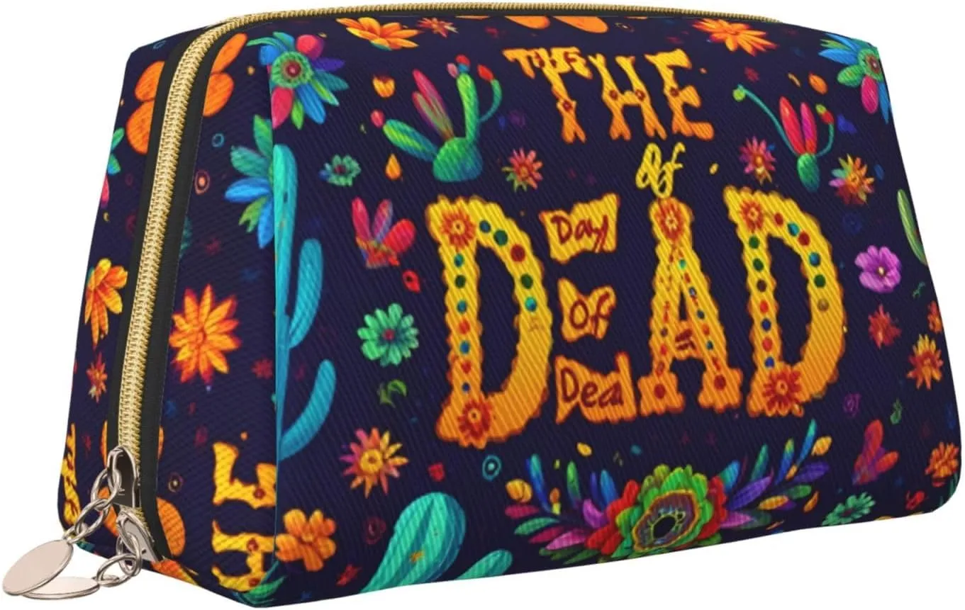 Rose And Skull Toiletry Pouch, Travel-Friendly Makeup Organizer For Makeup Brushes, Lipsticks