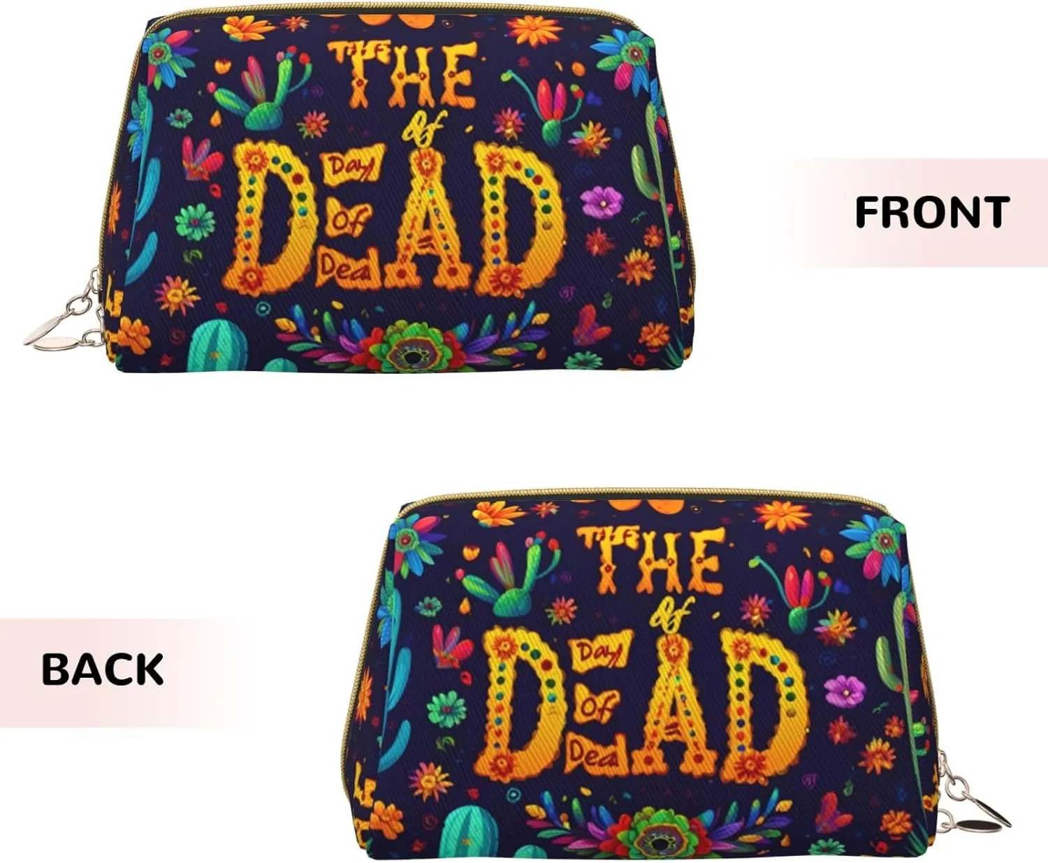 Rose And Skull Toiletry Pouch, Travel-Friendly Makeup Organizer For Makeup Brushes, Lipsticks
