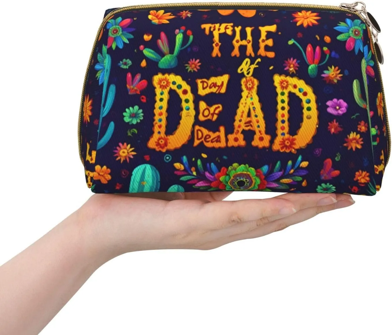 Rose And Skull Toiletry Pouch, Travel-Friendly Makeup Organizer For Makeup Brushes, Lipsticks